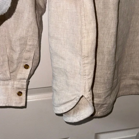 Athleta Beige Linen Shirt - Picture 6 of 7
